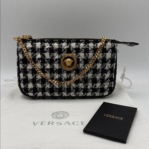Versace Tweed Shoulder Bag NWT